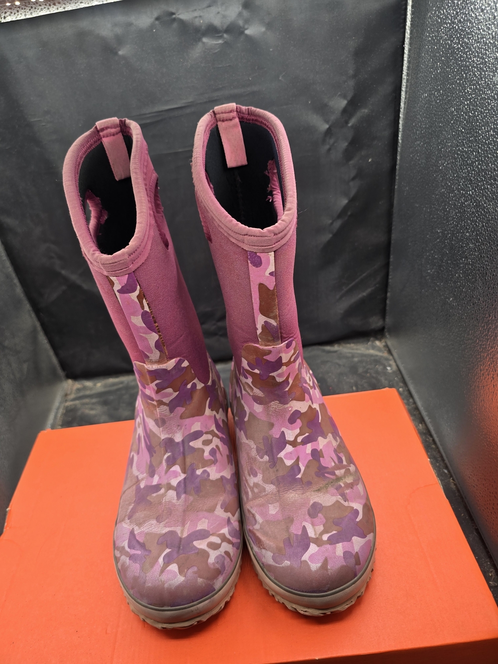Bogs Kids Purple Pink Camo Waterproof Rain Boots